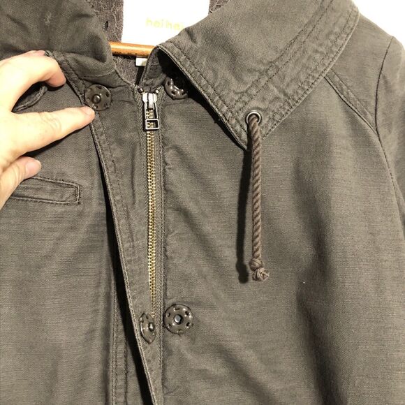 Anthropologie Hei Hei Field Jacket Womens Medium Brown Lace Military Utility - Picture 6 of 16